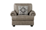 Main angle of brown faux leather Franklin Brown sofa
