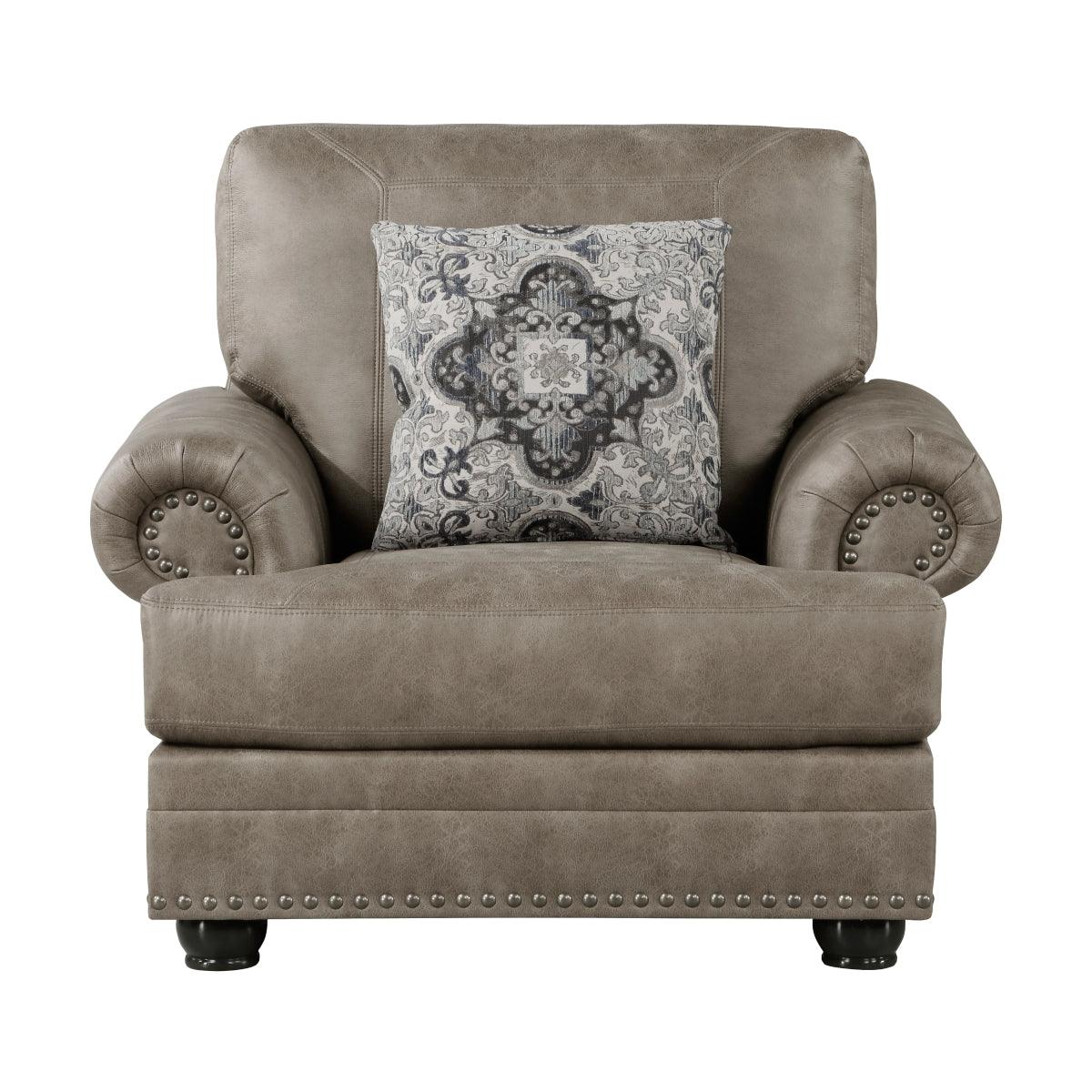 Franklin Gray Traditional Upholstered Accent Chair front angle
