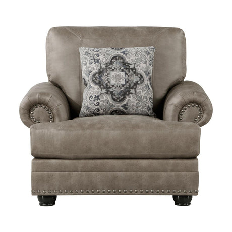 Franklin Gray Traditional Upholstered Accent Chair front angle