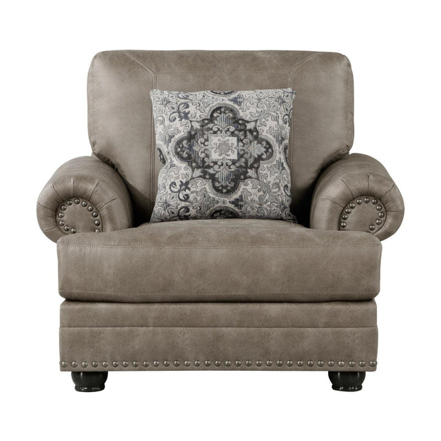 Franklin Gray Traditional Upholstered Accent Chair front angle