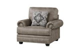 Side close-up of Franklin Brown sofa armrest