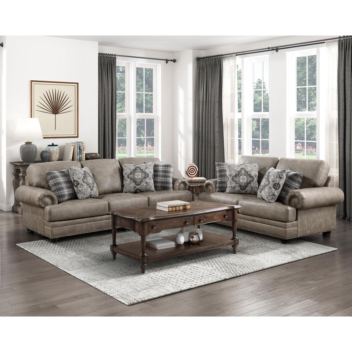 Franklin Gray Sofa main view angled showing full seating