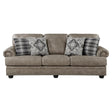 Franklin Gray Sofa front view upholstered in gray microfiber