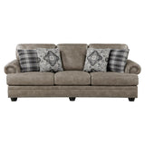 Franklin Gray Sofa front view upholstered in gray microfiber
