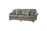 Front view of Franklin Brown loveseat in brown faux leather
