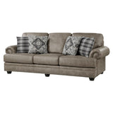Franklin Gray Sofa side profile showing plush cushions