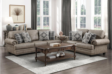 Franklin Brown brown faux leather sofa main view