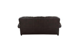 Milford brown faux leather loveseat side view
