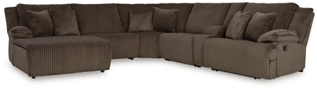 Top Chocolate 6-Piece Reclining Sectional Sofa
