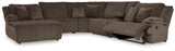 Top Chocolate 6-Piece Reclining Sectional Sofa