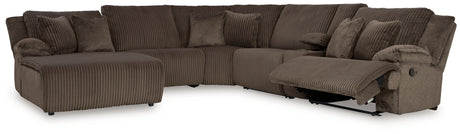 Top Chocolate 6-Piece Reclining Sectional Sofa