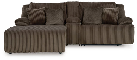 Top Chocolate Tier Reclining sofa and recliner in chocolate brown fabric