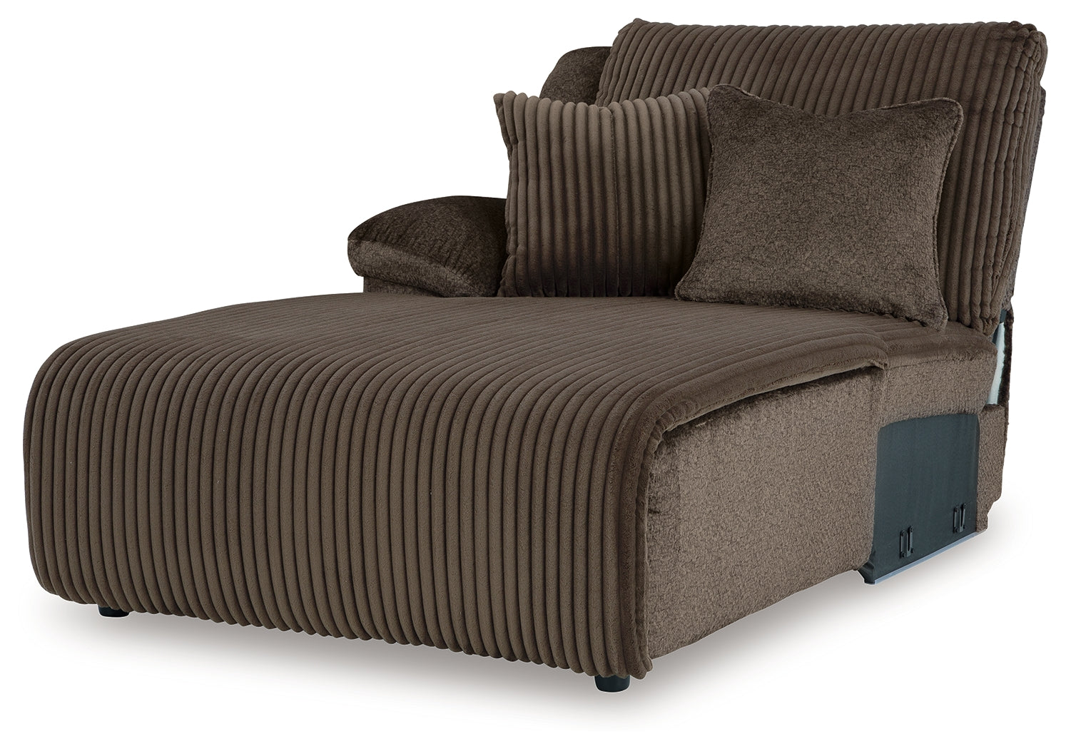 main view of Top Tier Chocolate Velvet 3-Piece Sofa Chaise Sectional sectional sofa