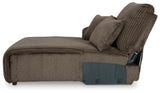 detail view of Top Tier Chocolate Velvet 3-Piece Sofa Chaise Sectional sectional sofa