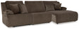 main view of Top Tier Chocolate Velvet 3-Piece Sofa Chaise Sectional sectional sofa