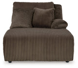 side view of Top Tier Chocolate Velvet 3-Piece Sofa Chaise Sectional sectional sofa