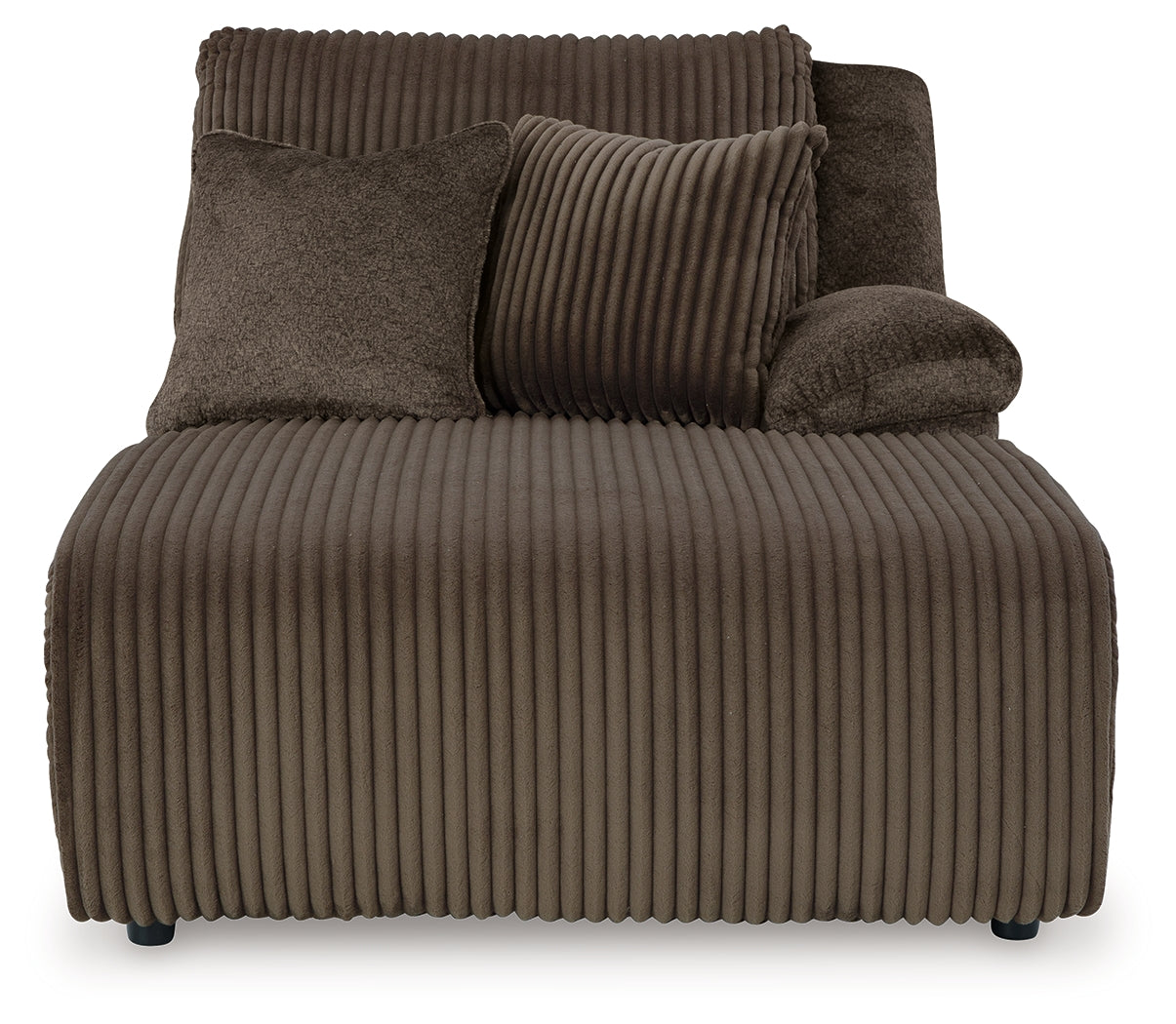 side view of Top Tier Chocolate Velvet 3-Piece Sofa Chaise Sectional sectional sofa