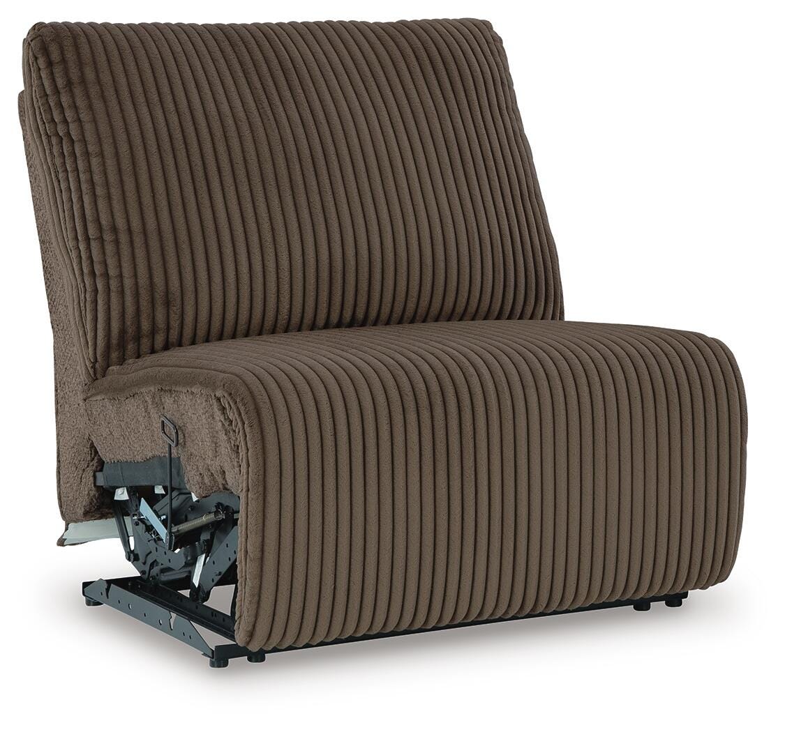 Top Tier Chocolate Velvet 3-Piece Reclining Sofa Chaise Sectional - image 7