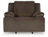 Front angle of Top Tier Chocolate Velvet Recliner chair