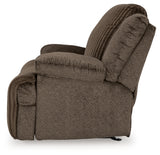 Top Chocolate Tier Reclining sofa and recliner in chocolate brown fabric