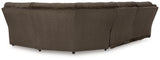 Top Tier Chocolate velvet reclining sectional back view