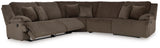 Top Tier Chocolate velvet reclining sectional angled view