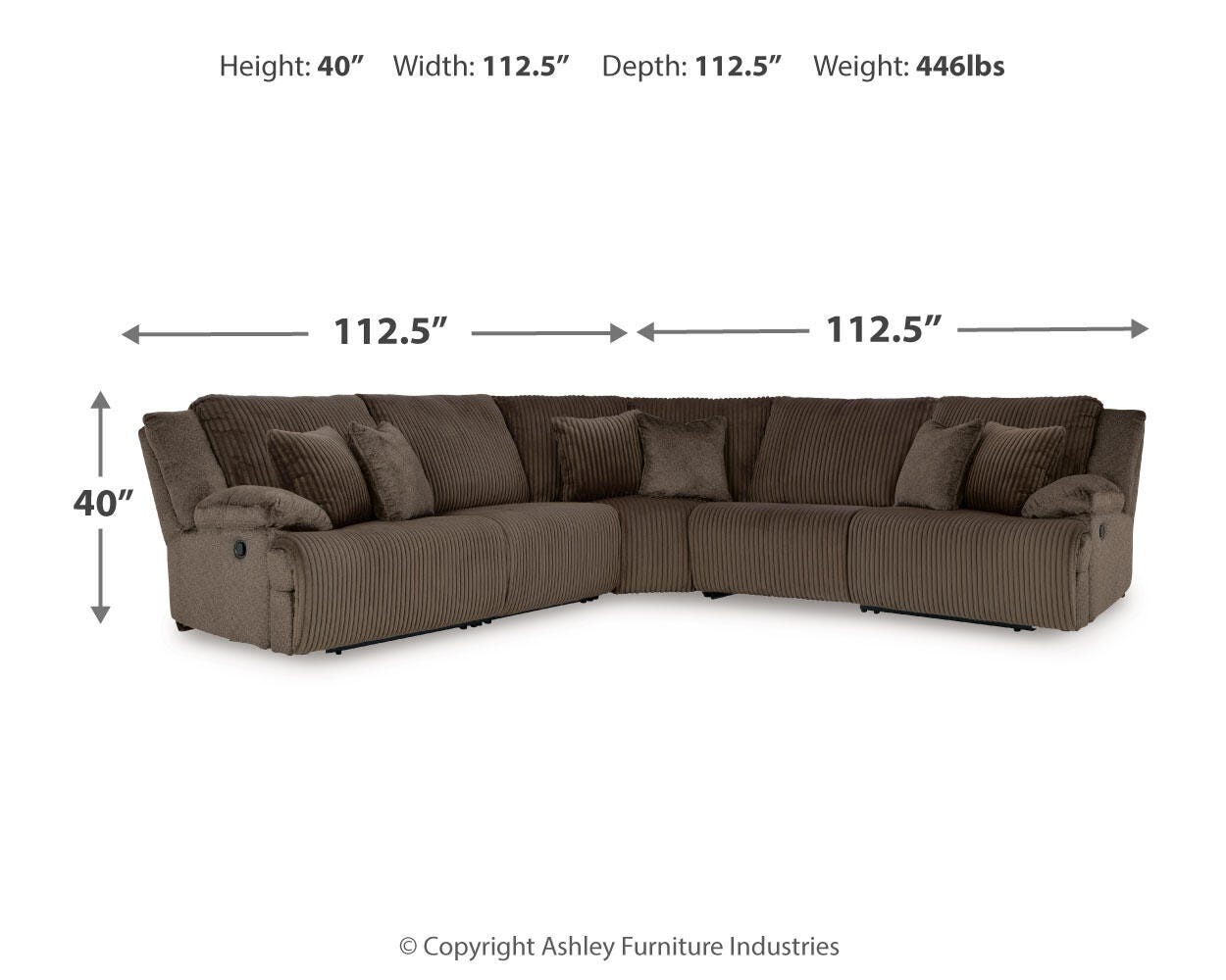 Top Chocolate Tier 5-Piece Sectional with Recliner - image 15