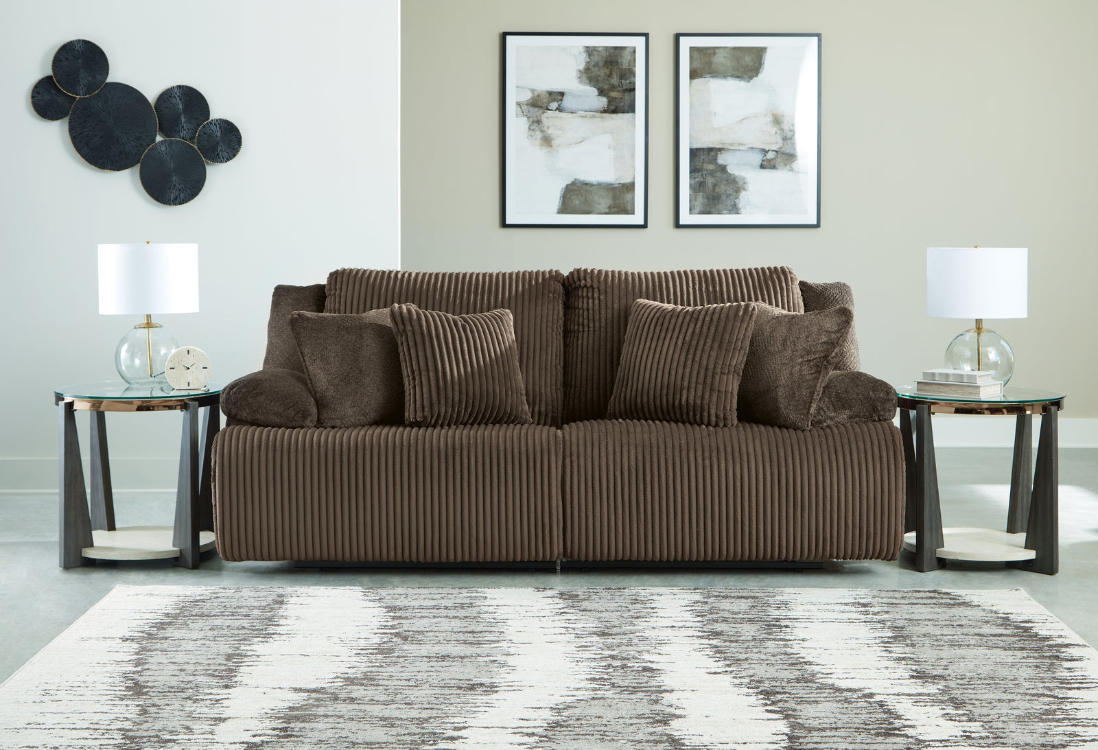 main view of Top Tier Chocolate 2-Piece Sectional Loveseat sectional sofa