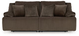 Side view of Top Tier Chocolate 2-Piece Sectional Loveseat sofa