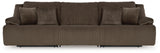 Top Tier Chocolate 3-Piece Sectional Sofa side angle
