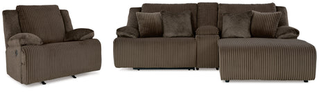 Top Chocolate Tier Sofa side angle showing corduroy cushions