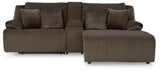Recliner chair open position in chocolate fabric