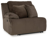 detail view of Top Tier Chocolate Velvet 3-Piece Sofa Chaise Sectional sectional sofa