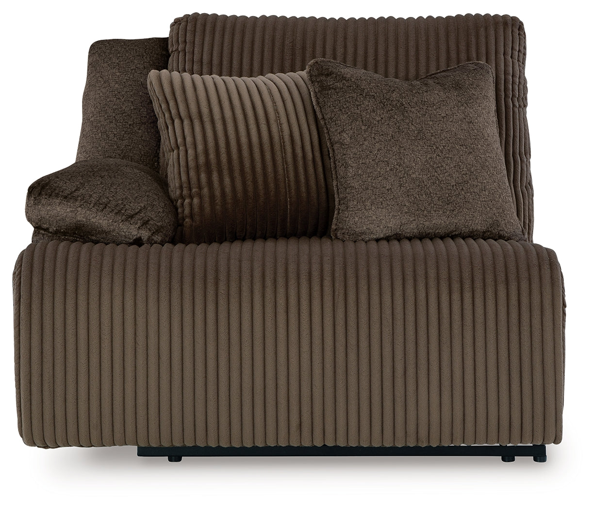 side view of Top Tier Chocolate Velvet 3-Piece Sofa Chaise Sectional sectional sofa