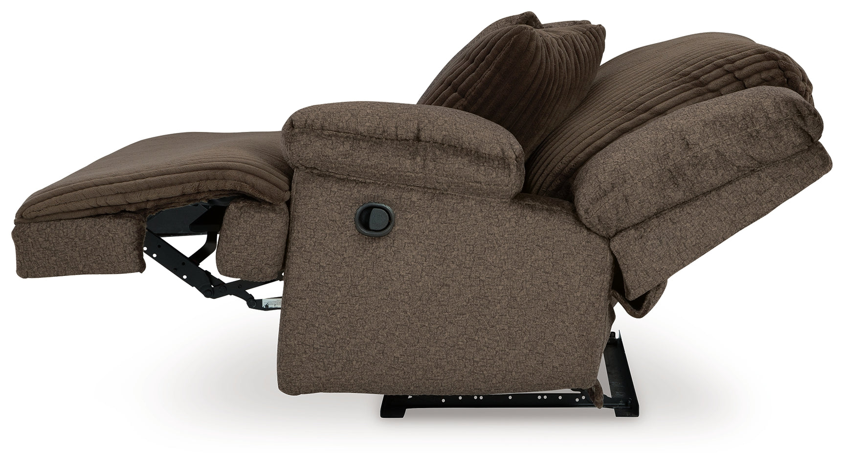 side view of Top Tier Chocolate Velvet 3-Piece Sofa Chaise Sectional sectional sofa