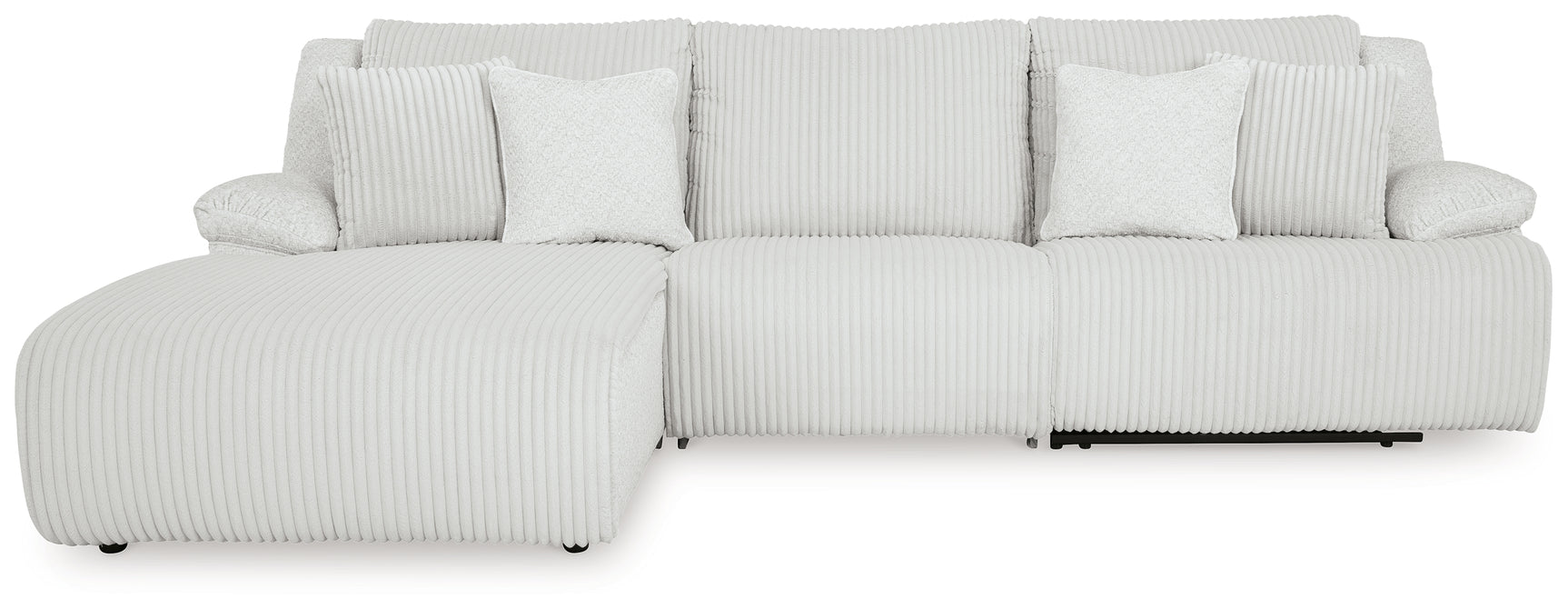 Front view of Top Tier Alloy 3-Piece Sectional Sofa with Chaise
