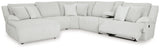 Storage console with cup holders open