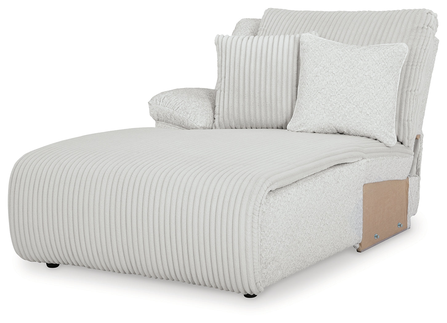 Top Tier Reclining Sectional side angle view detailing velvet upholstery