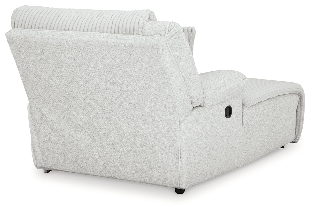 Rear view of Top Tier Alloy Velvet Reclining Sectional