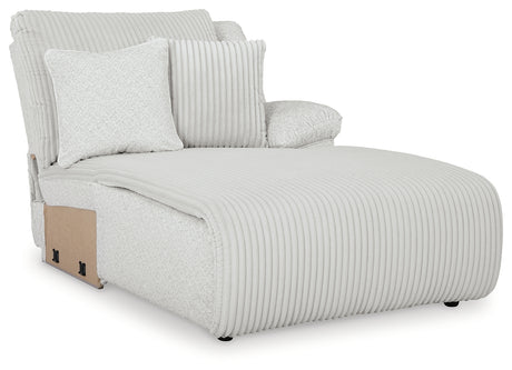 Detail view of sectional sofa upholstery and design