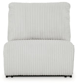 Close-up front view of recliner on sectional
