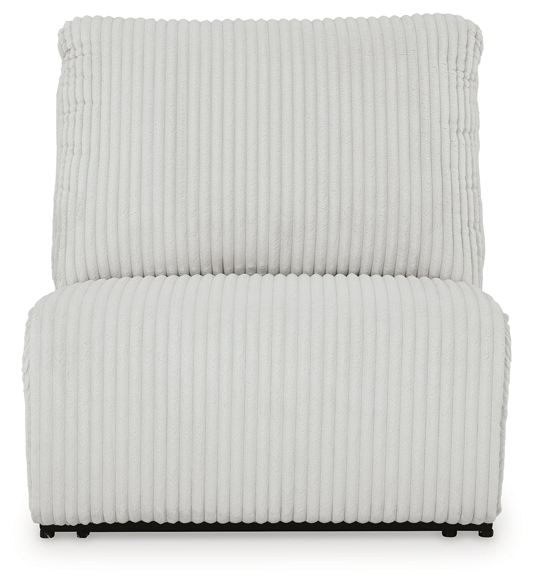 Close-up front view of recliner on sectional
