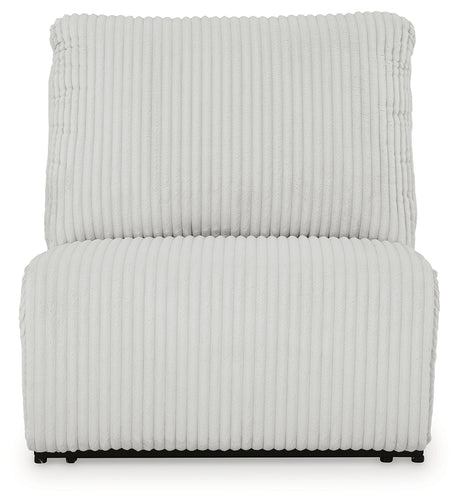 Close-up front view of recliner on sectional