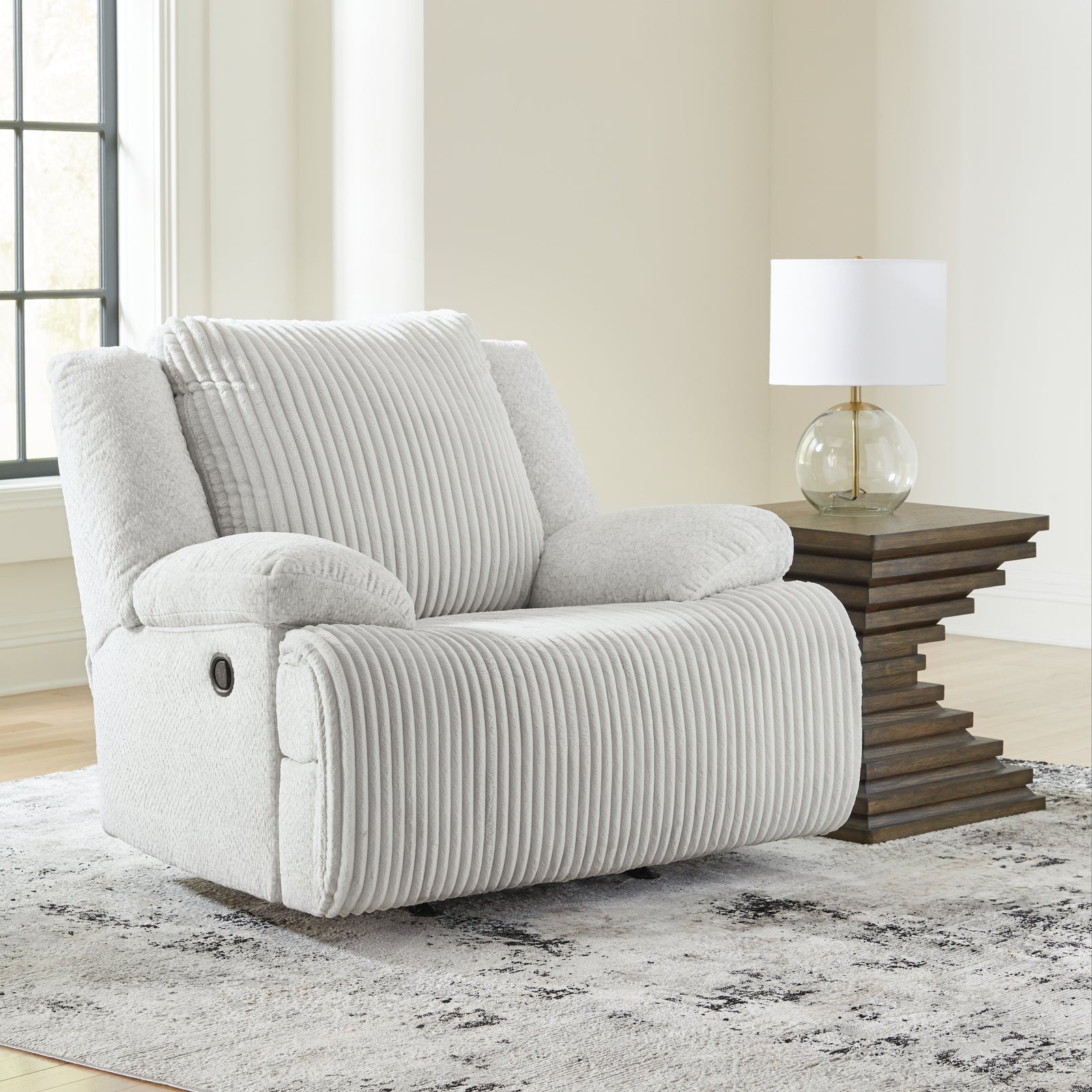main view of Top Tier Alloy Velvet Recliner recliner