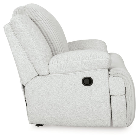 side view of recliner in velvet