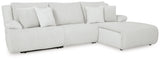 Side view of Top Tier Alloy Velvet 3-Piece Sectional Sofa Chaise