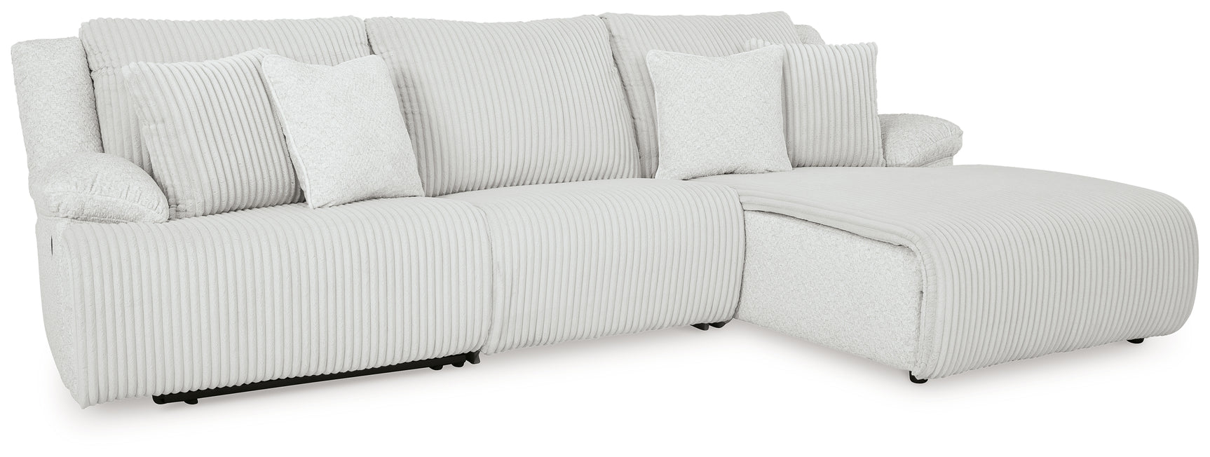 Side view of Top Tier Alloy Velvet 3-Piece Sectional Sofa Chaise
