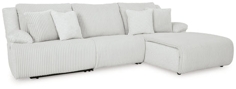 Side view of Top Tier Alloy Velvet 3-Piece Sectional Sofa Chaise