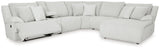 Sectional footrest reclined