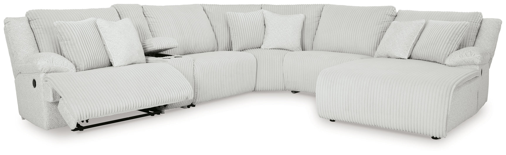 Sectional footrest reclined